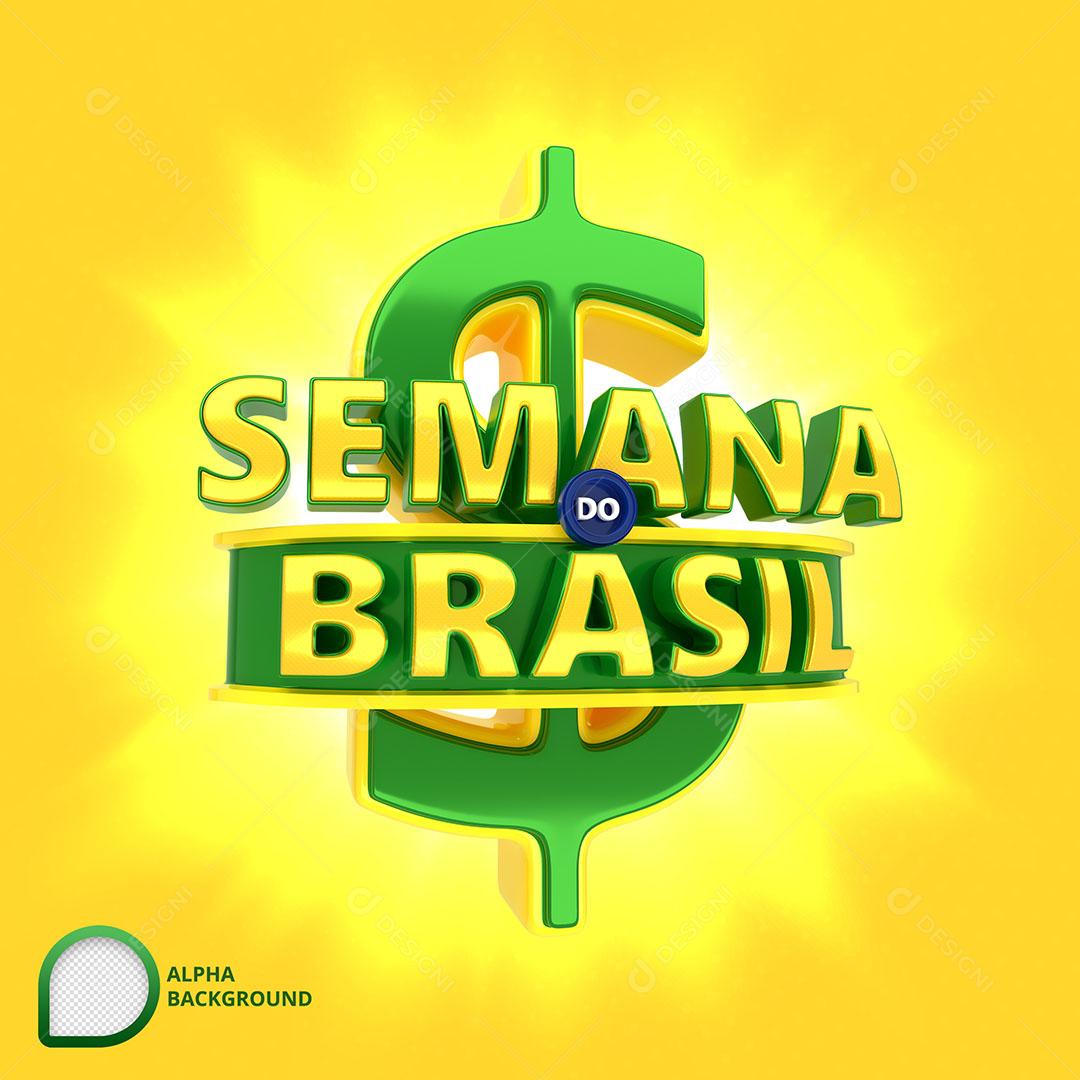 Semana do Brasil Selo 3D PNG Transparente Sem Fundo