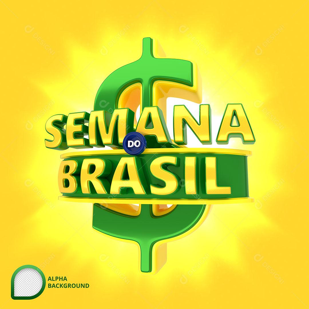 Semana do Brasil Selo 3D PNG Transparente Sem Fundo