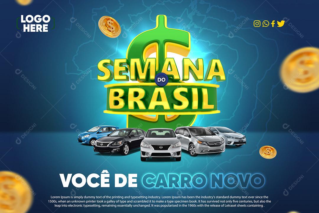 Post Banner Semana do Brasil Você de Carro Novo Social Media PSD Editável