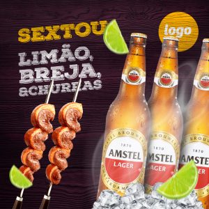 Sextou com Amstel Social Media PSD Editável