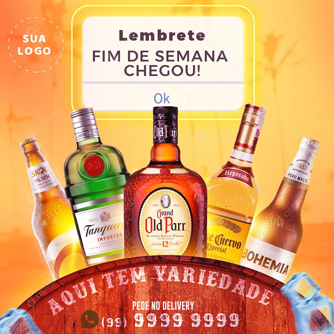 Fim De Semana Chegou Aqui Tem Variedade Social Media PSD Editável