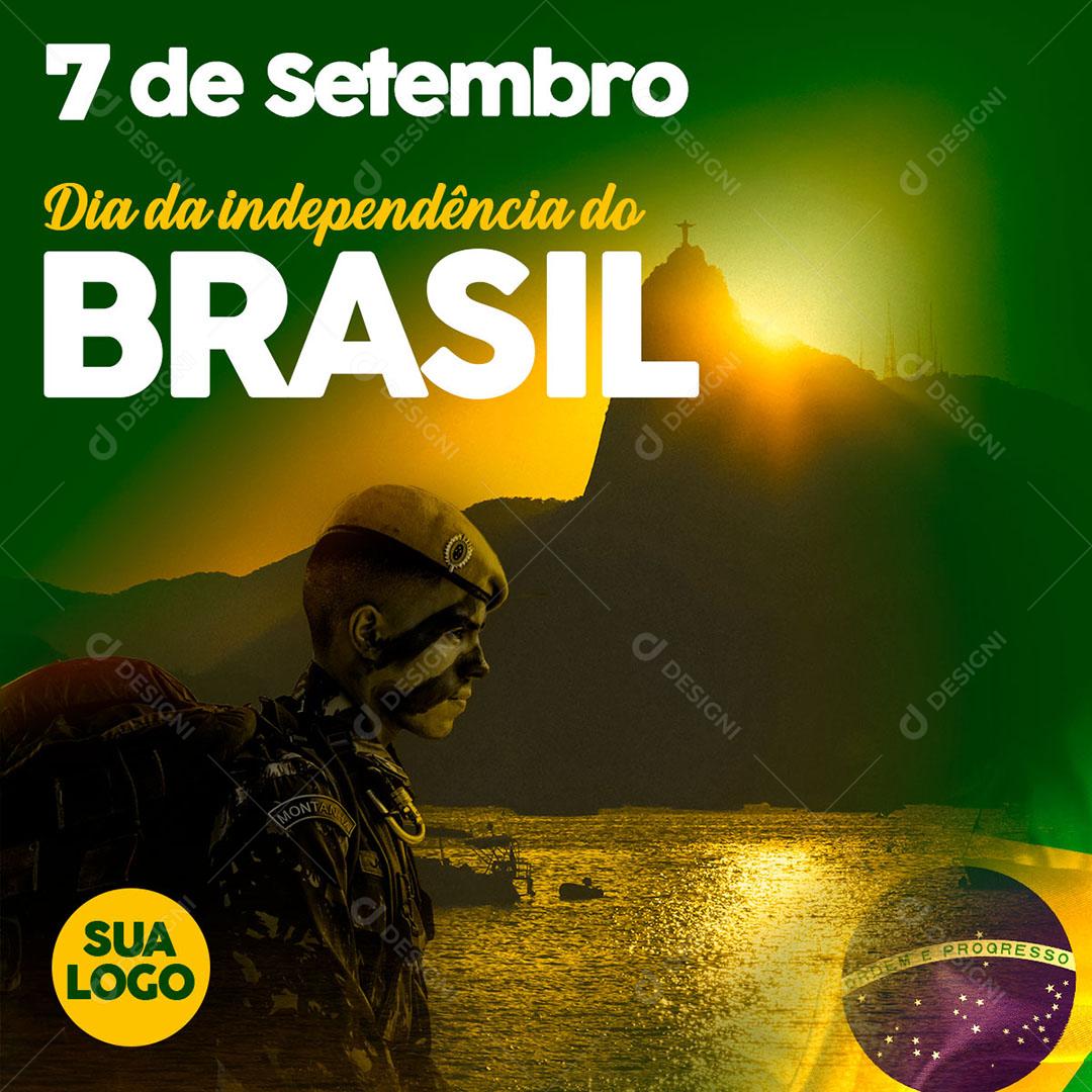 Post Feed Data Comemorativa 7 de Setembro Dia da Independência Social Media PSD Editável