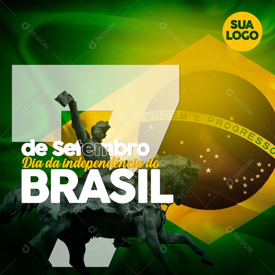 Post Feed Data Comemorativa 7 de Setembro Dia da Independência Social Media PSD Editável