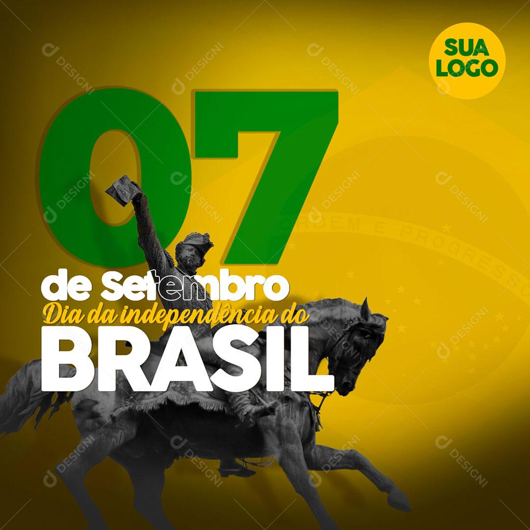 Post Feed 07 de Setembro Dia da Independência Social Media PSD Editável