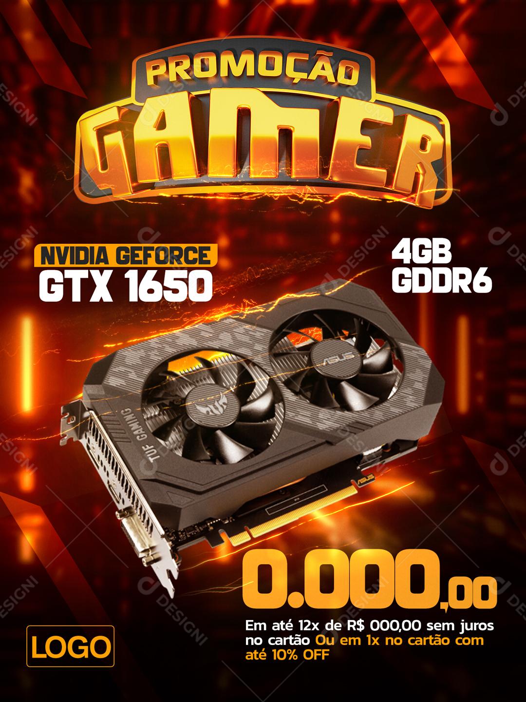 Promoção Gamer Placa de Vídeo Social Media PSD Editável