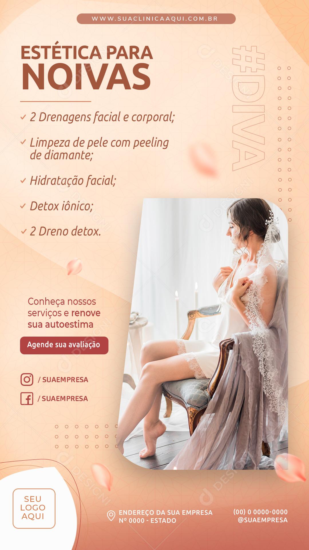 Post Story Estética Para Noivas Social Media PSD Editável