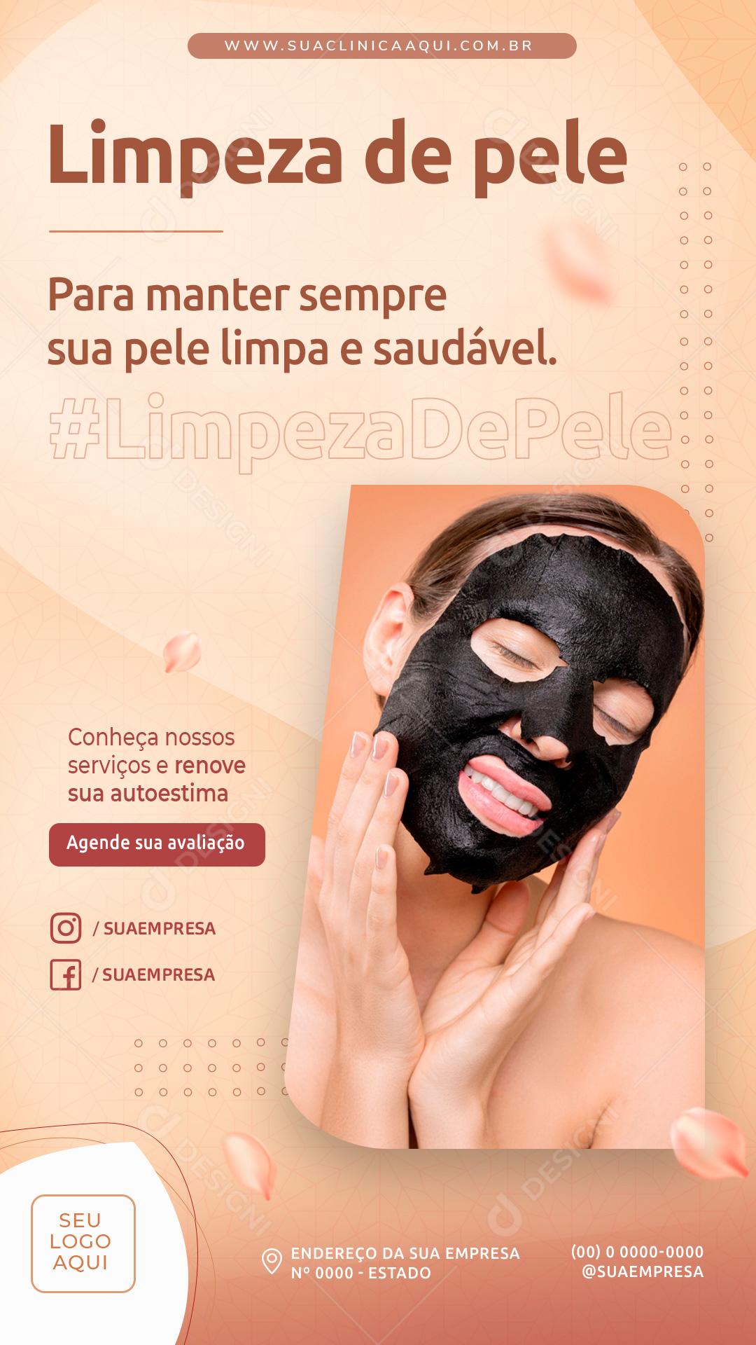Post Story Limpeza de Pele Social Media PSD Editável