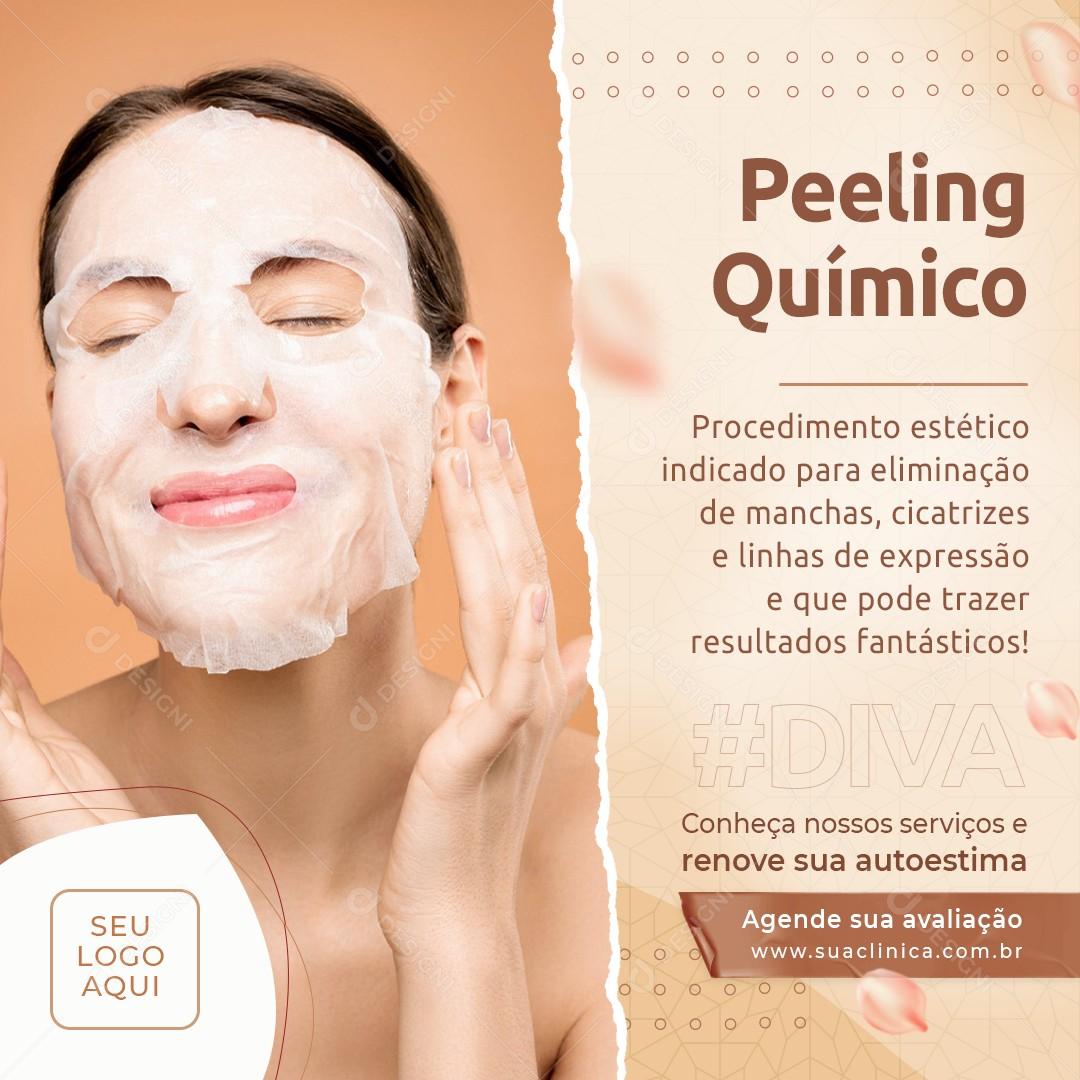Post Feed Clínica Peeling Químico Social Media PSD Editável
