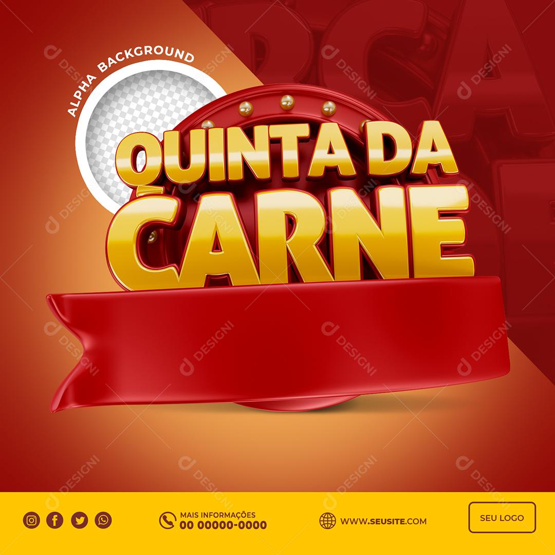 Quinta da Carne Selo 3D Para Composição PSD