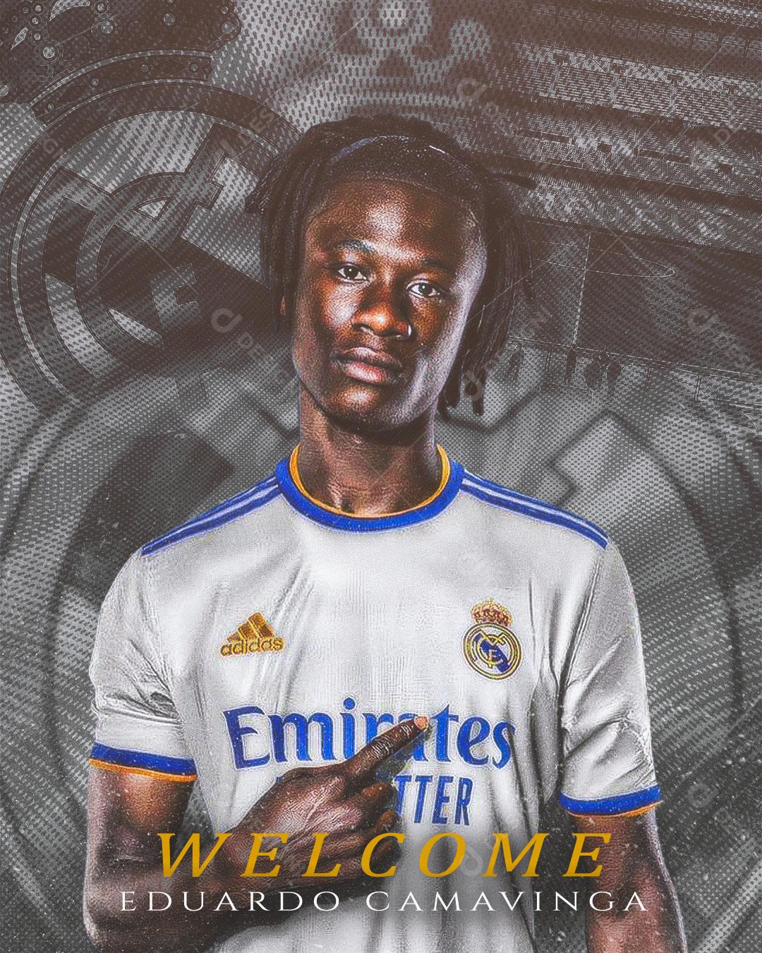 Flyer Jogador de Futebol Eduardo Camavinga Social Media PSD Editável