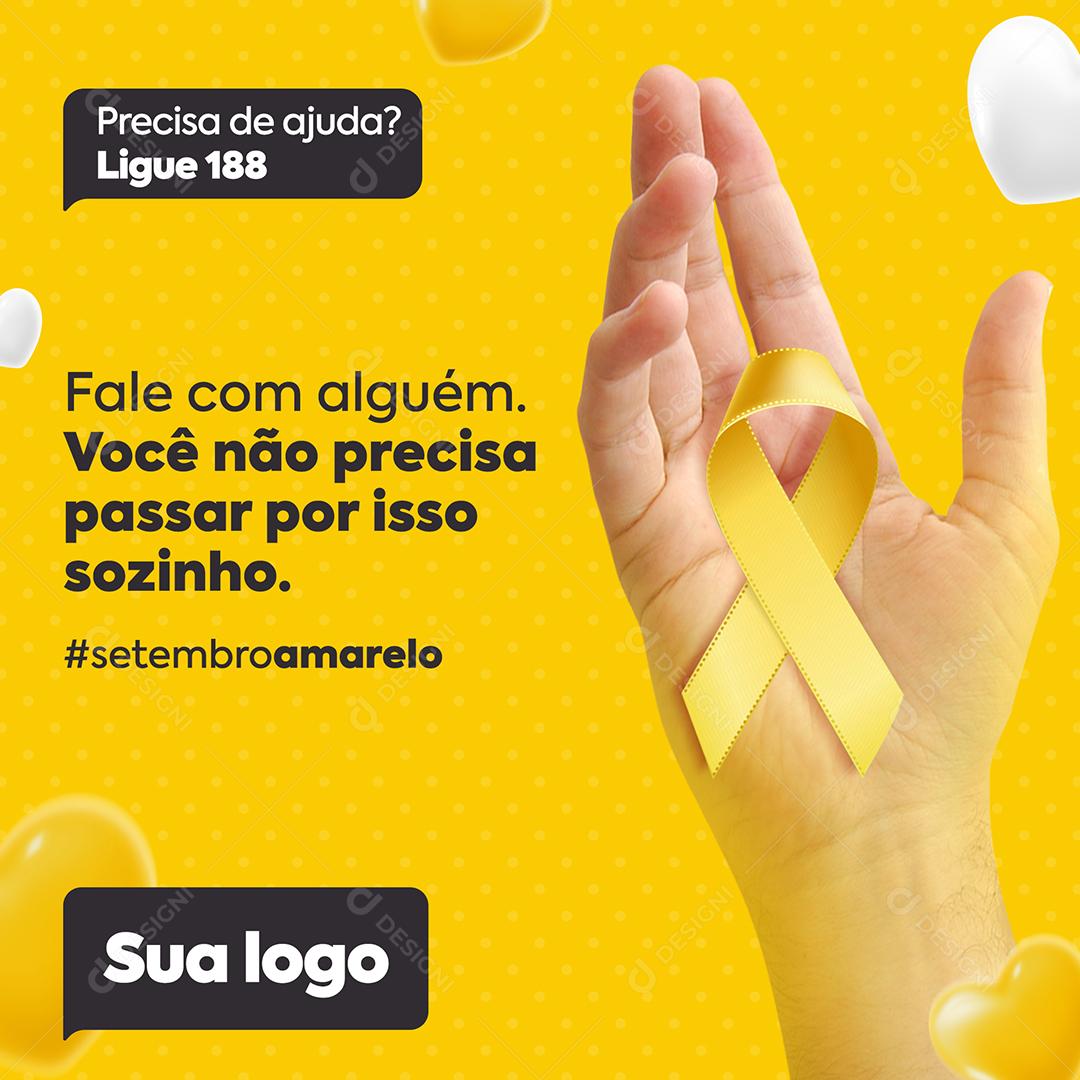 Post Feed Commemorative Date September Yellow Social Media Editable PSD