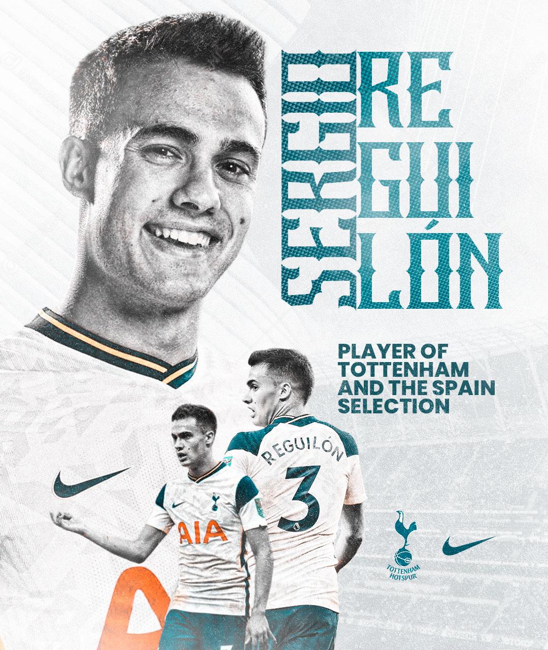 Flyer Jogador de Futebol Sergio Reguilón Social Media PSD Editável