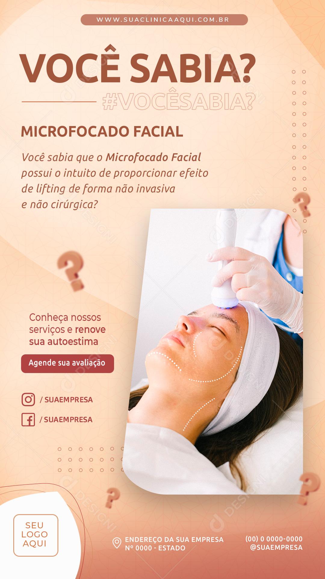 Story Você Sabia microfocado Facial Social Media PSD Editável