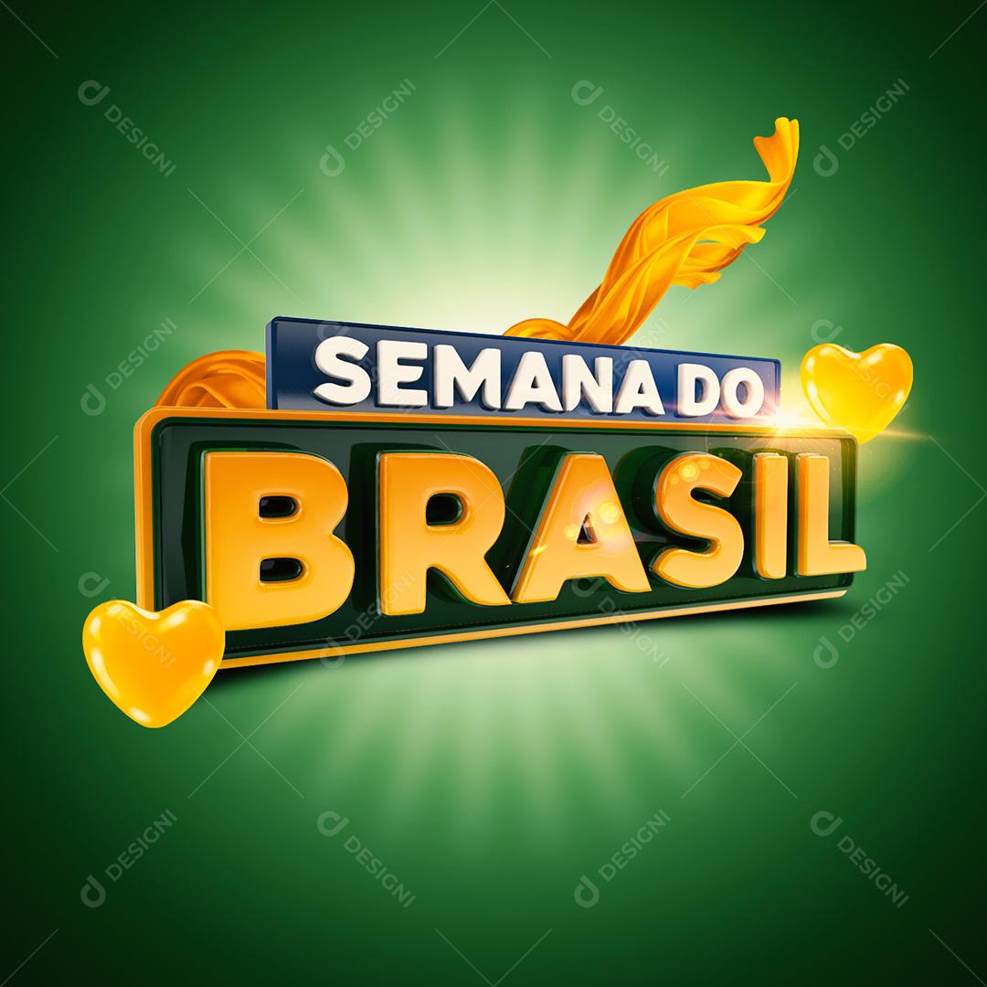 Selo 3D para Composição Semana do Brasil PSD