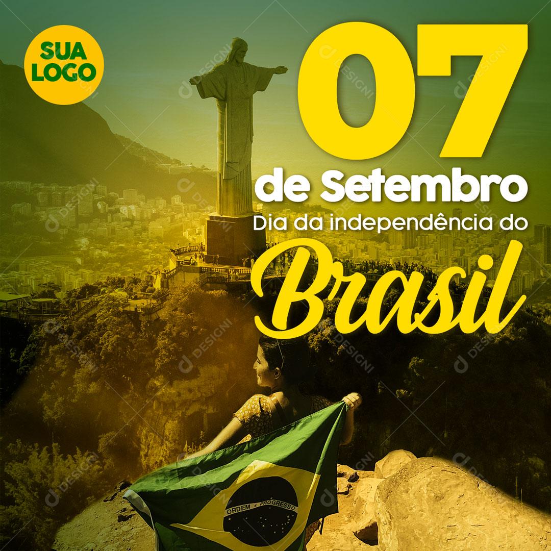 Post Feed 07 de Setembro Dia da Independência do Brasil Social Media PSD Editável