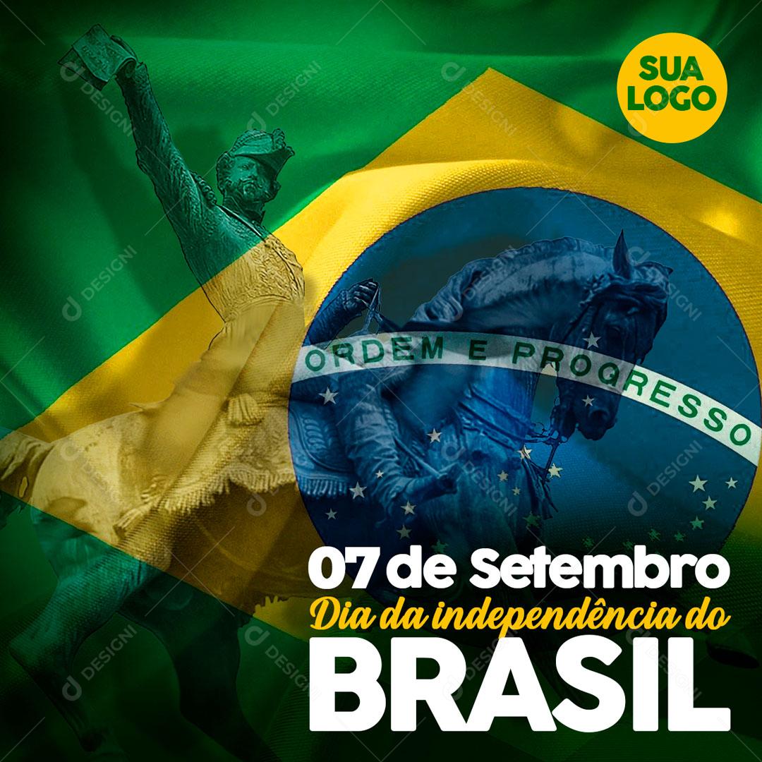Post Feed 07 de Setembro Dia da Independência do Brasil Social Media PSD Editável