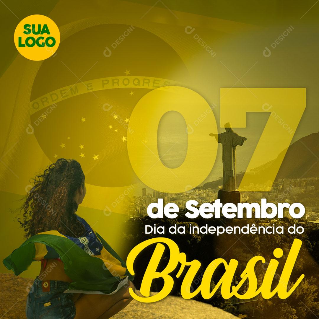 Post Feed 07 de Setembro Dia da Independência do Brasil Social Media PSD Editável