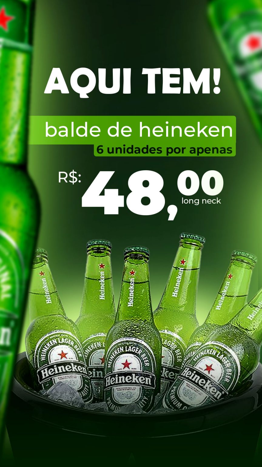 Aqui Tem Balde De Heineken 6 Unidades Social Media PSD Editável