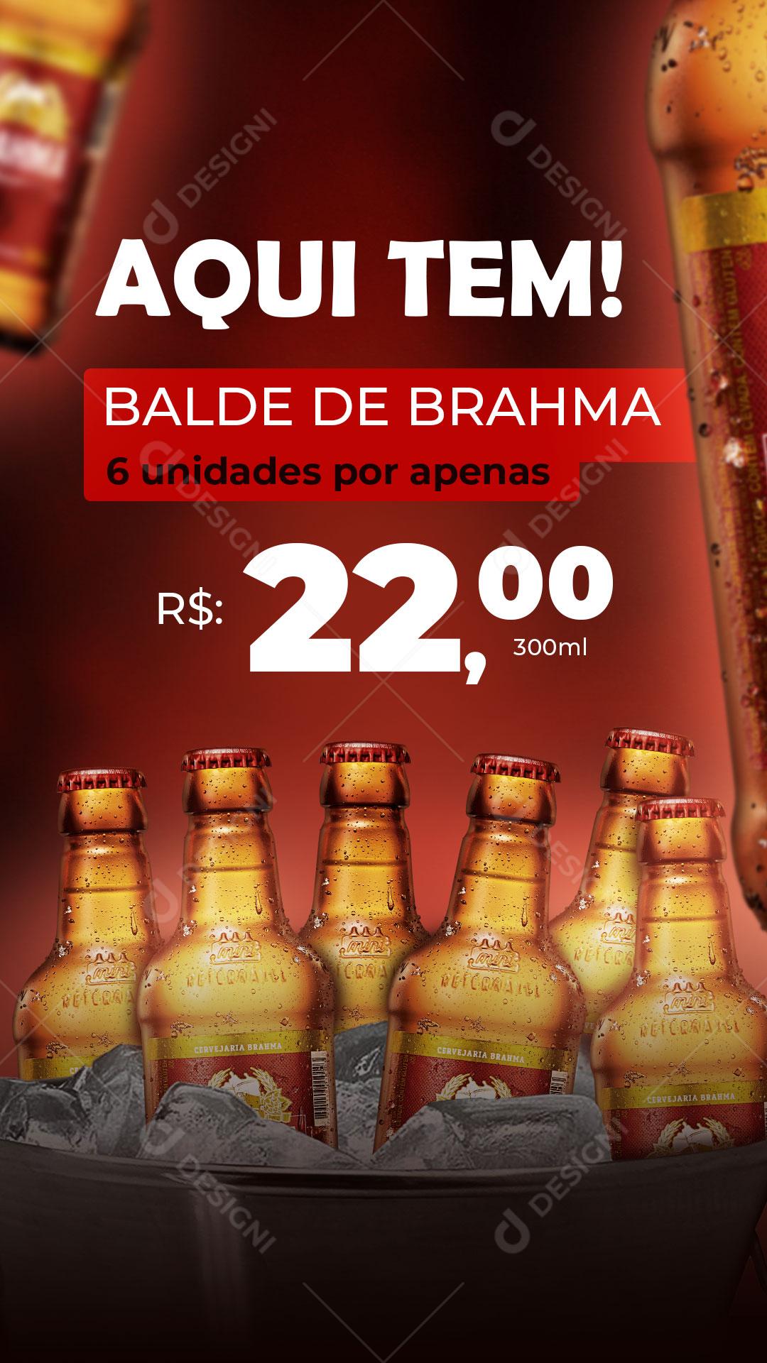 Aqui Tem Balde De Brahma Social Media PSD Editável