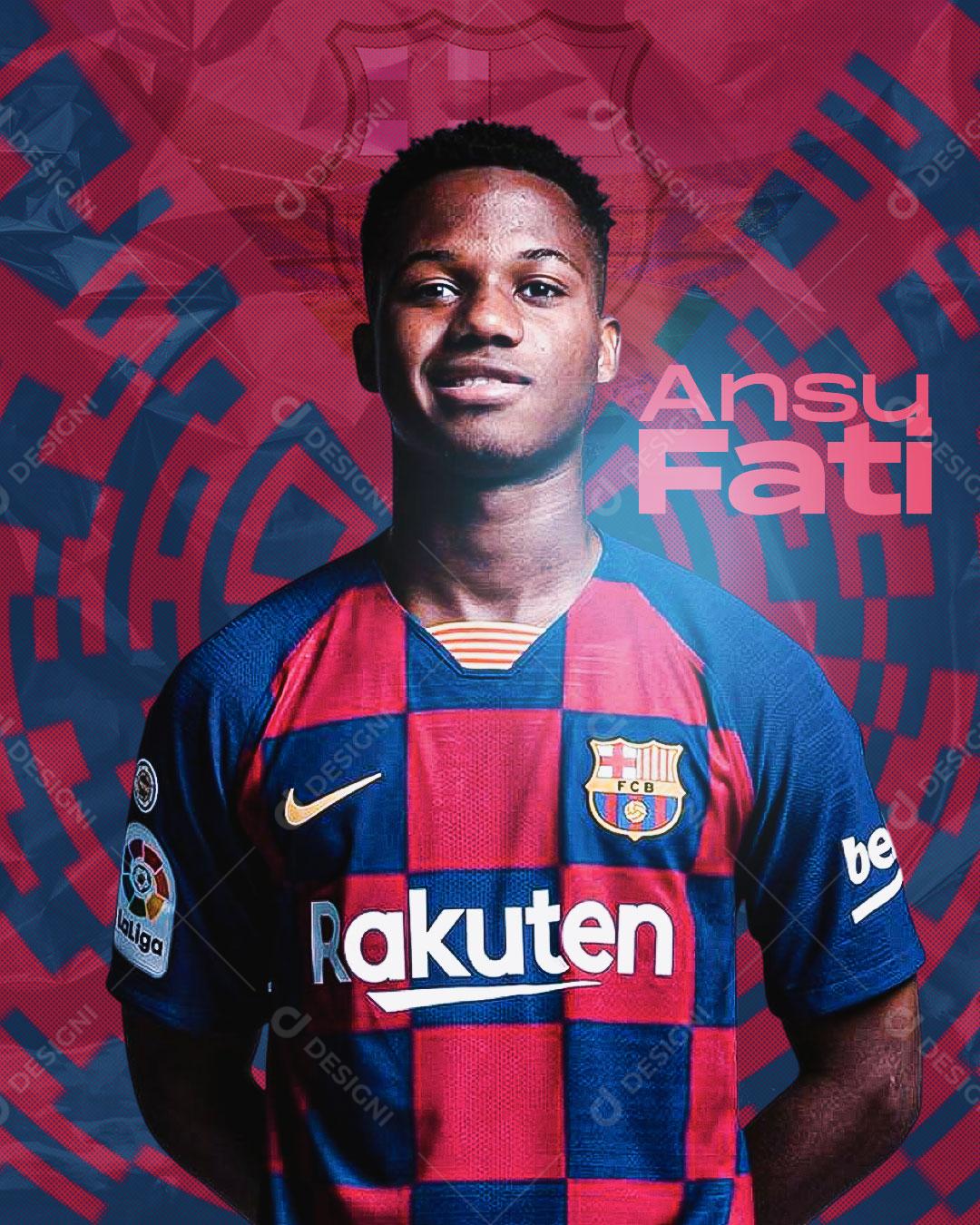 Flyer Jogador de Futebol Ansu Fati Social Media PSD Editável