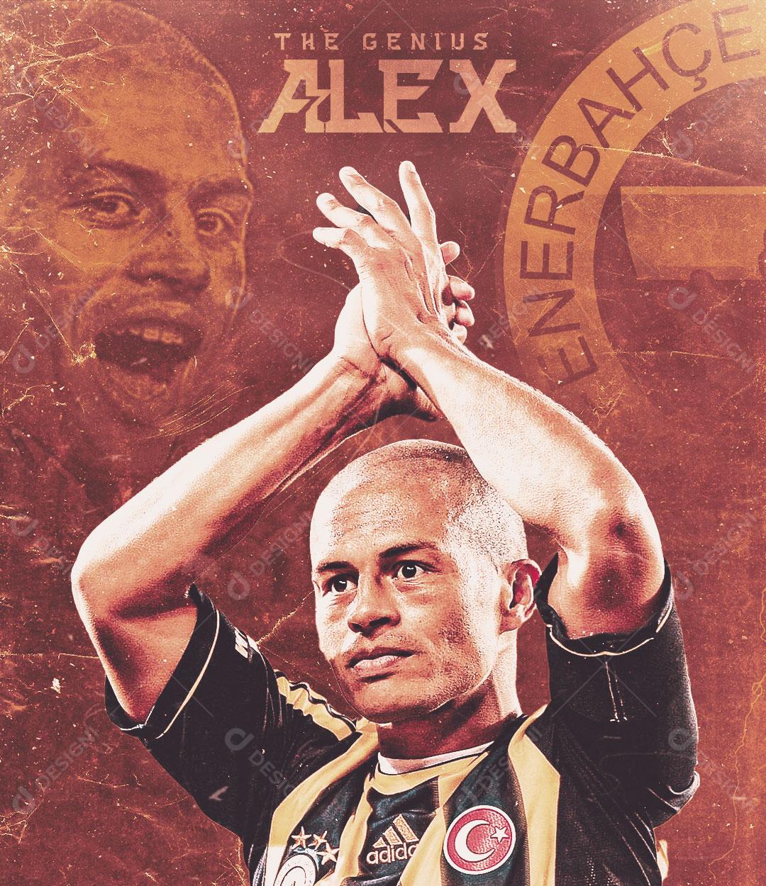 Flyer Jogador de Futebol Alex de Souza Social Media PSD Editável