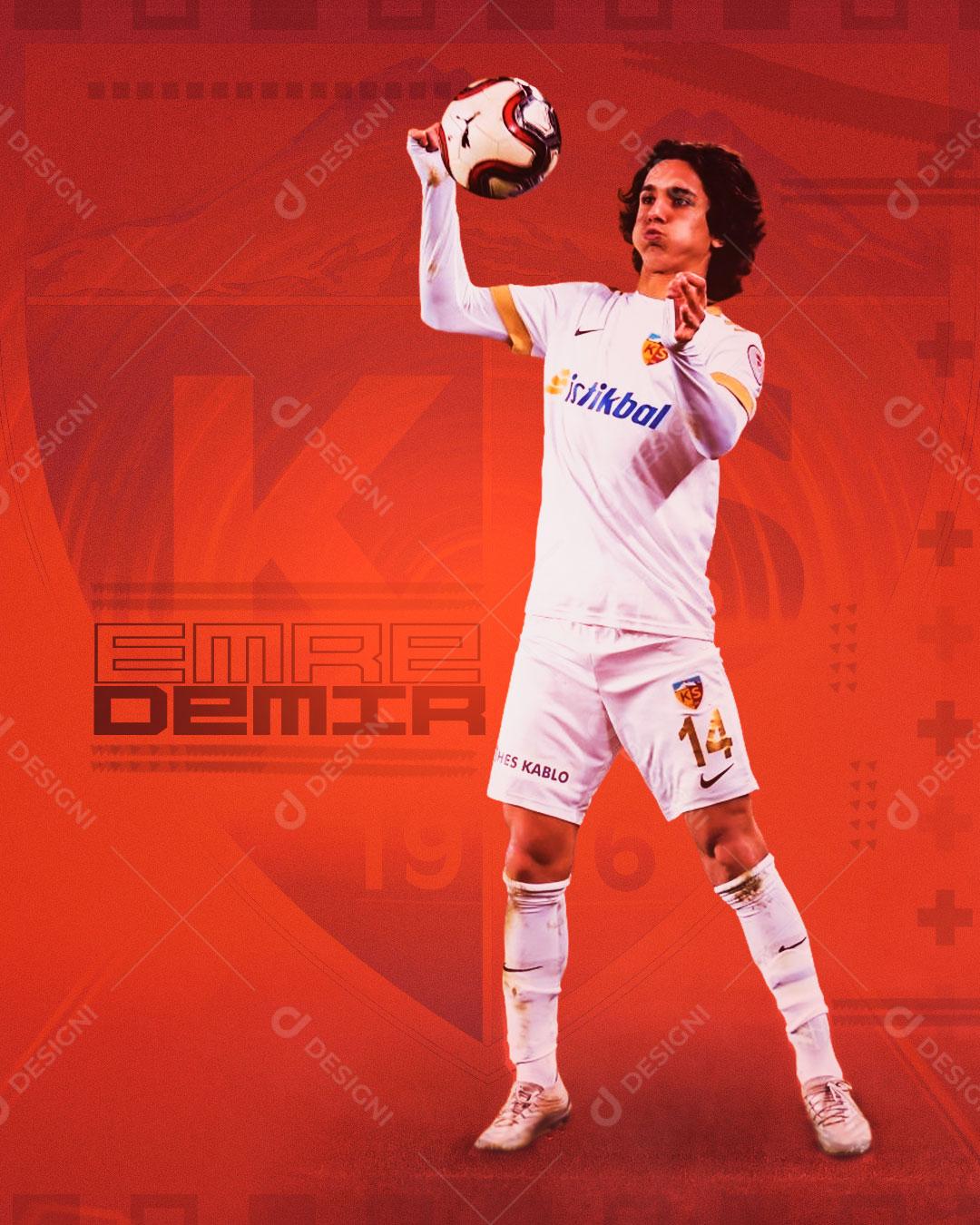 Flyer Jogador de Futebol Emre Demir Social Media PSD Editável