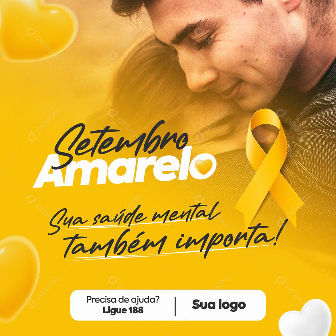 Post Feed Setembro Amarelo Social Media PSD Editável