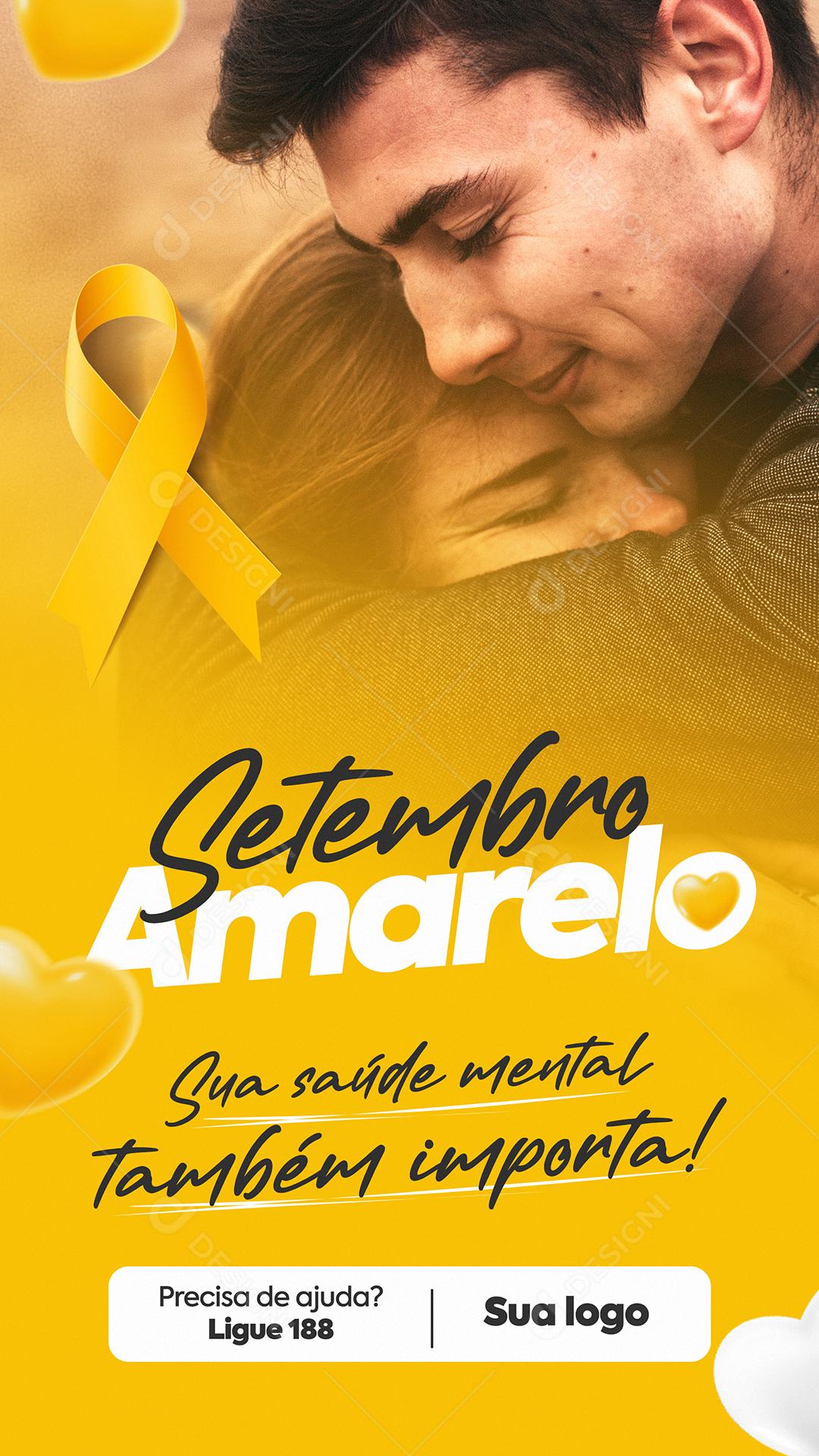Post Story Setembro Amarelo Social Media PSD Editável