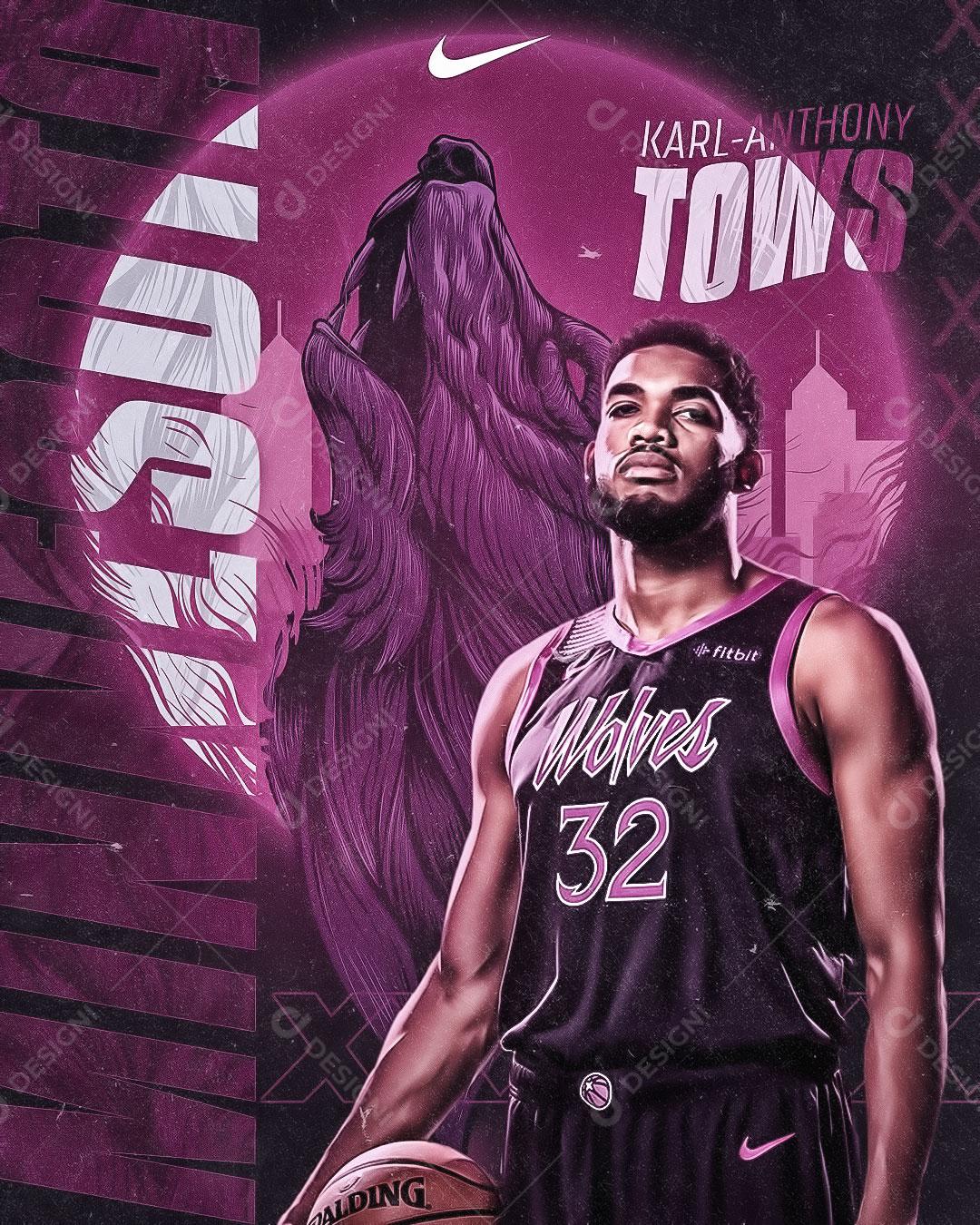 Post Flyer Jogador de Basquete Social Media PSD Editável