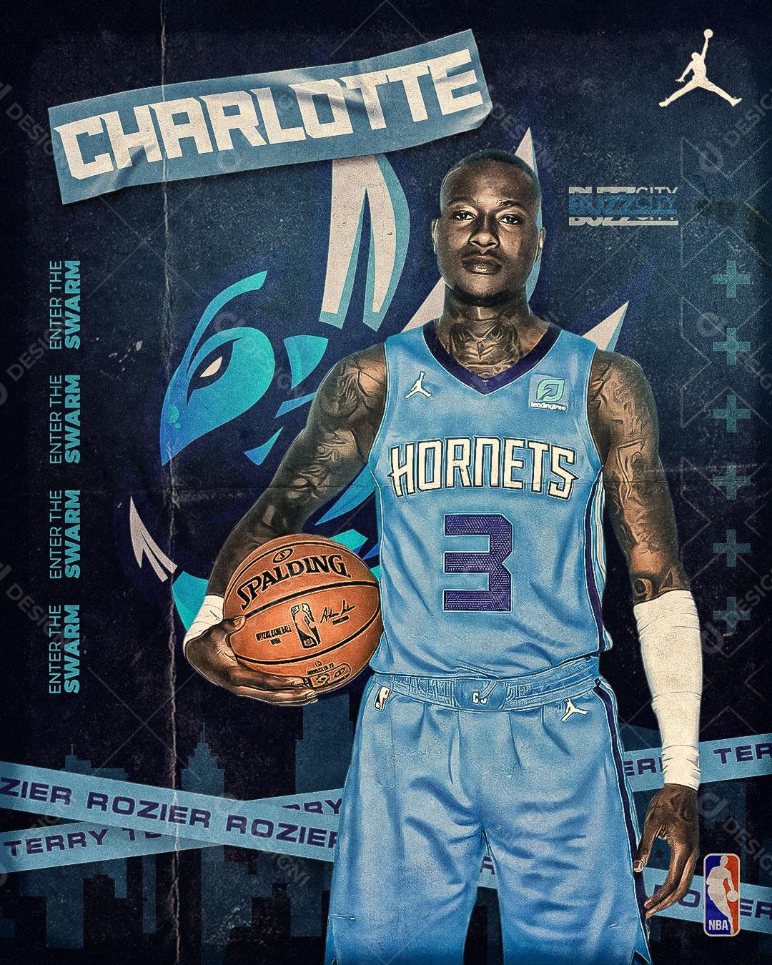 Post Flyer Jogador de Basquete Social Media PSD Editável