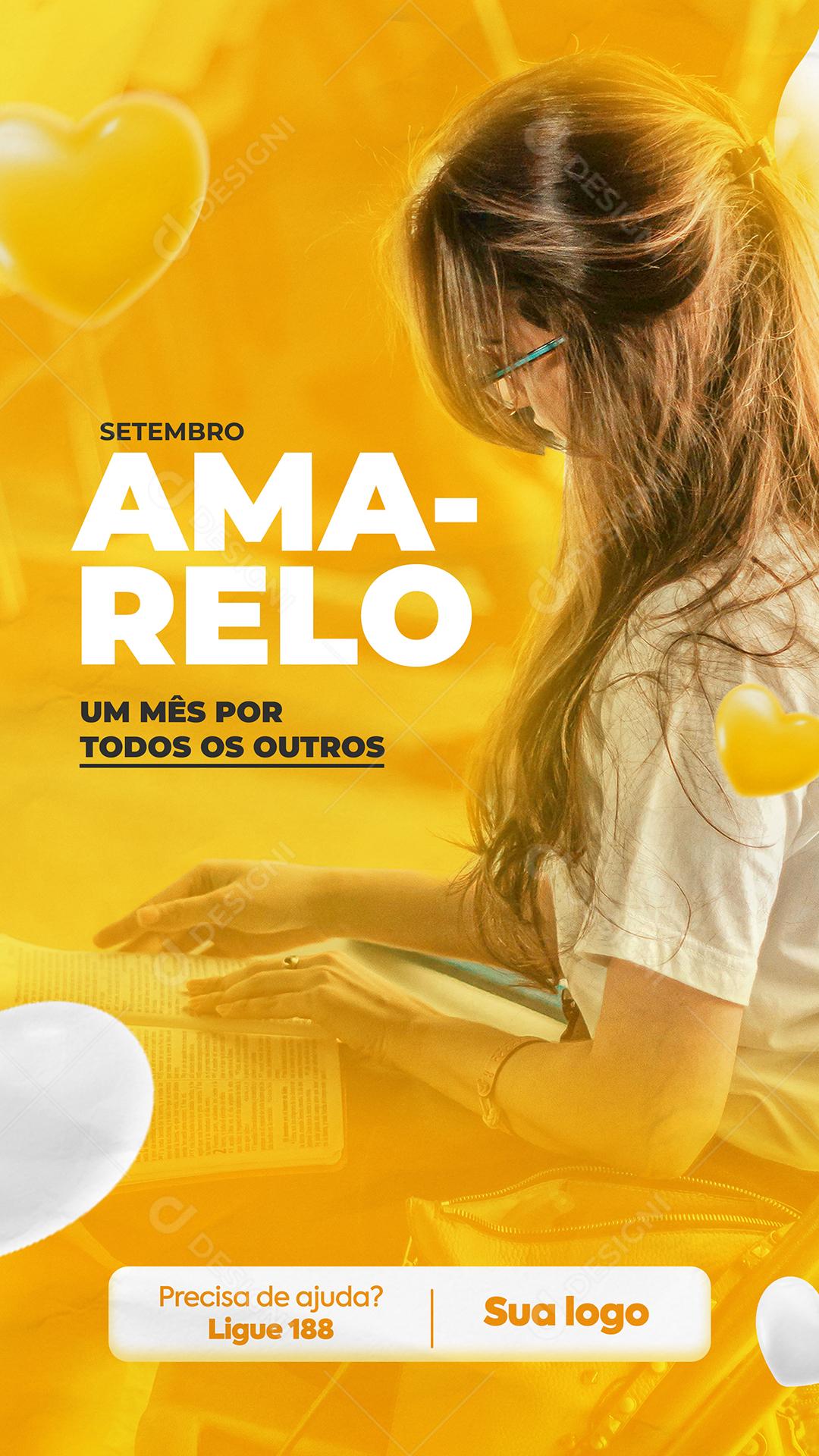 Post Story Data Comemorativa Setembro Amarelo Social Media PSD Editável