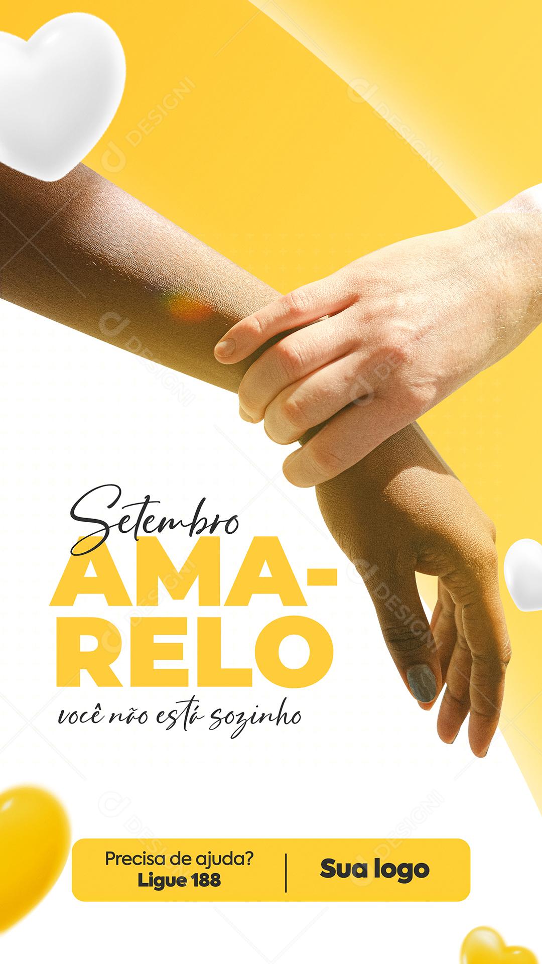 Post Story Setembro Amarelo Você Não Está Sozinho Social Media PSD Editável