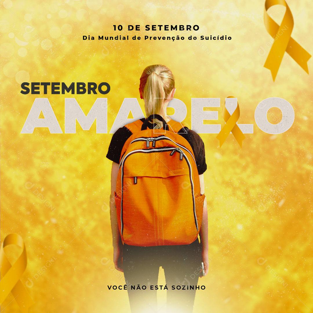 Post Feed Data Comemorativa Setembro Amarelo Social Media PSD Editável