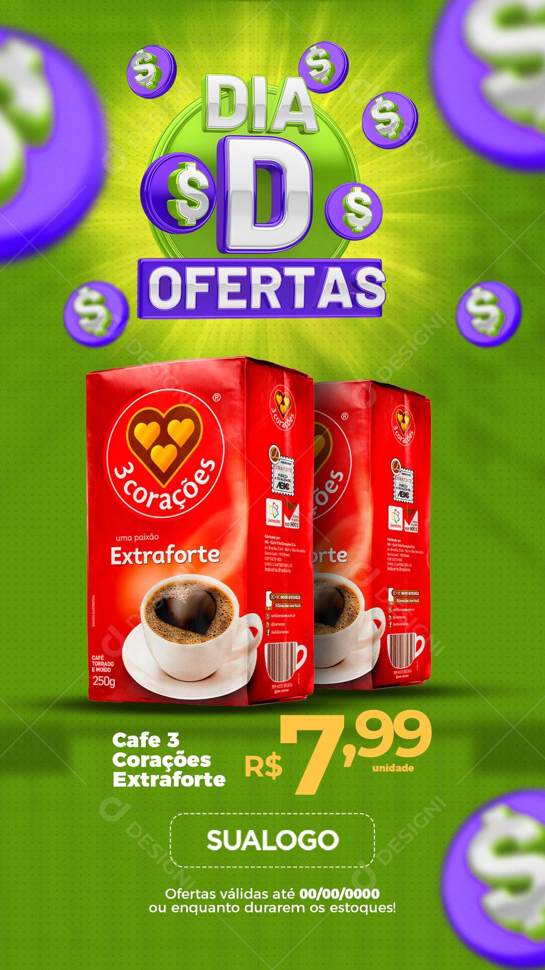 Post Story Supermercado Dia D Ofertas Produto Social Media PSD Editável
