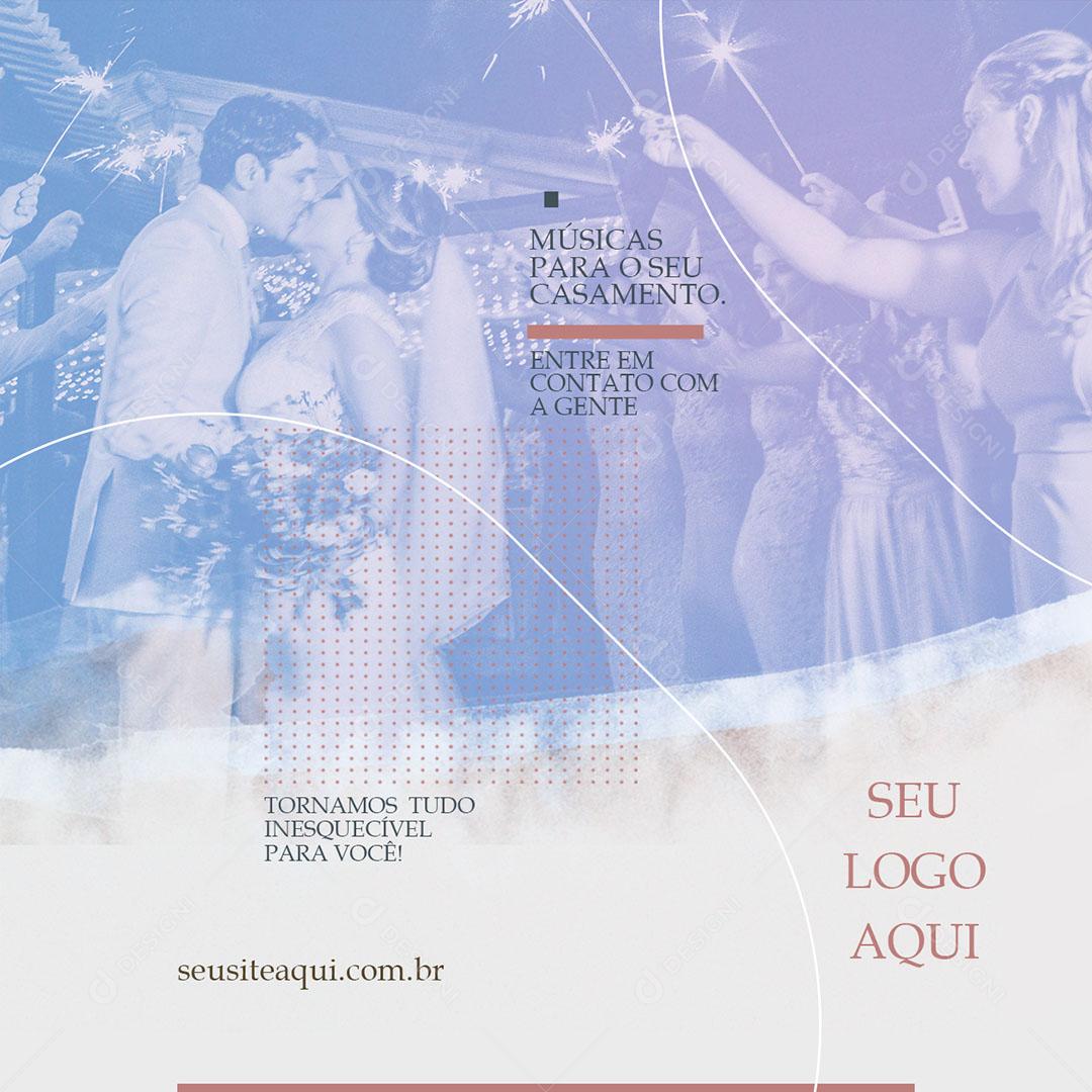 Post Feed Musica Para Seu Casamento Social Media PSD Editável