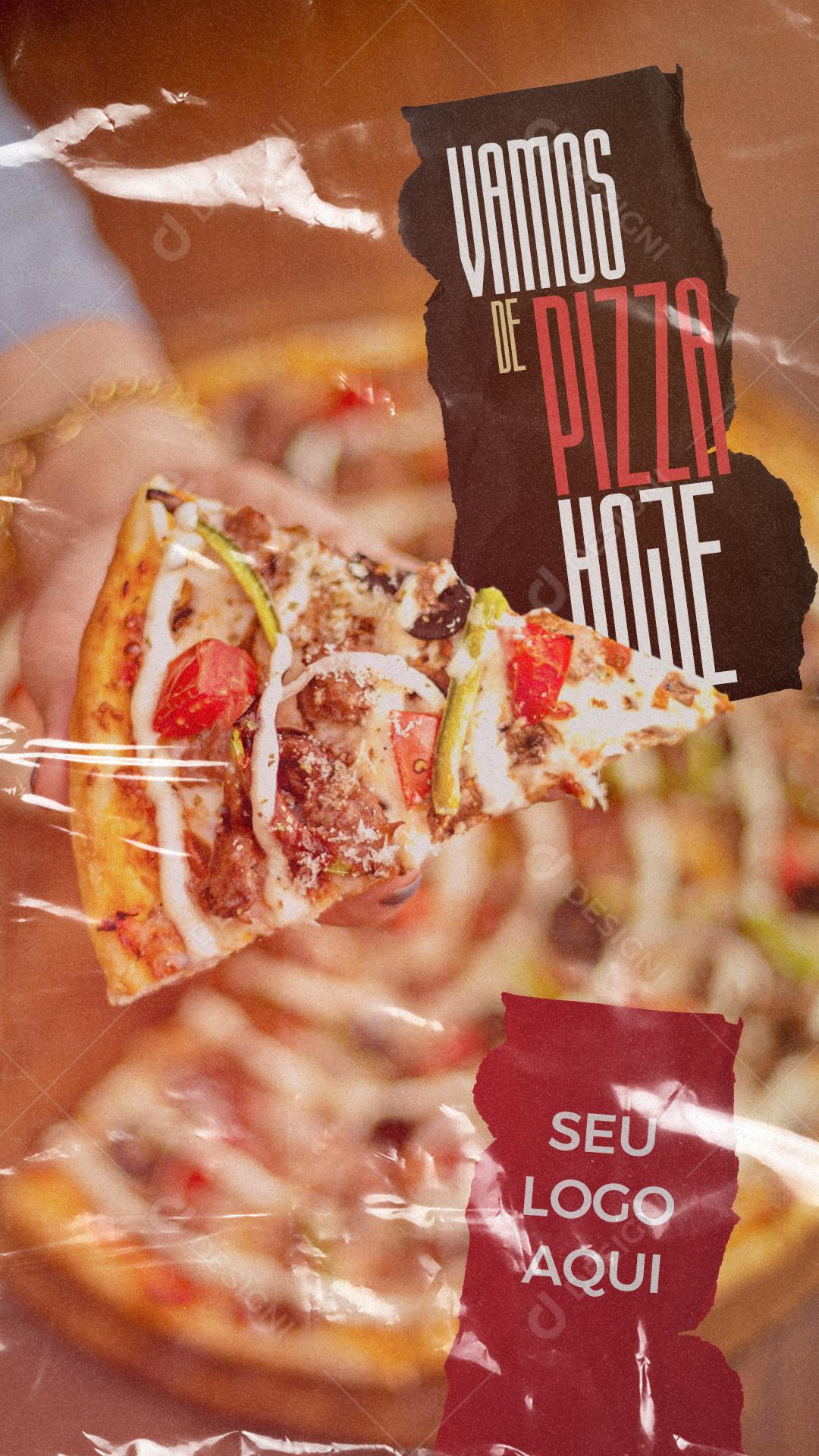 Post Story Pizzaria Vamos de Pizza Hoje Social Media PSD Editável