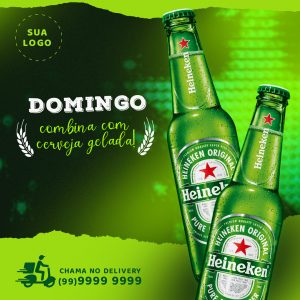 Domingo Combina com Heineken Social Media PSD Editável