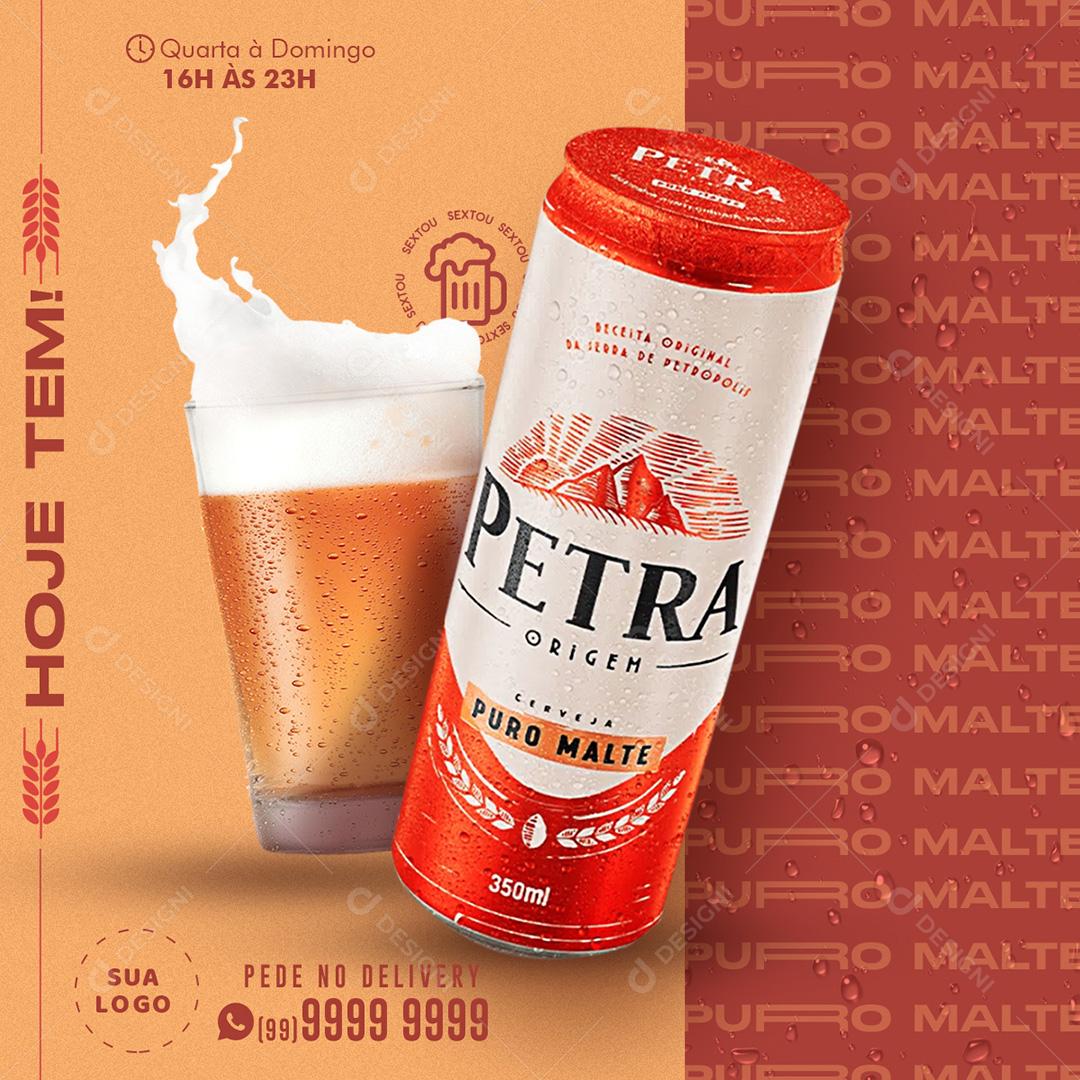 Hoje Tem Delivery Petra Cerveja Social Media PSD Editável