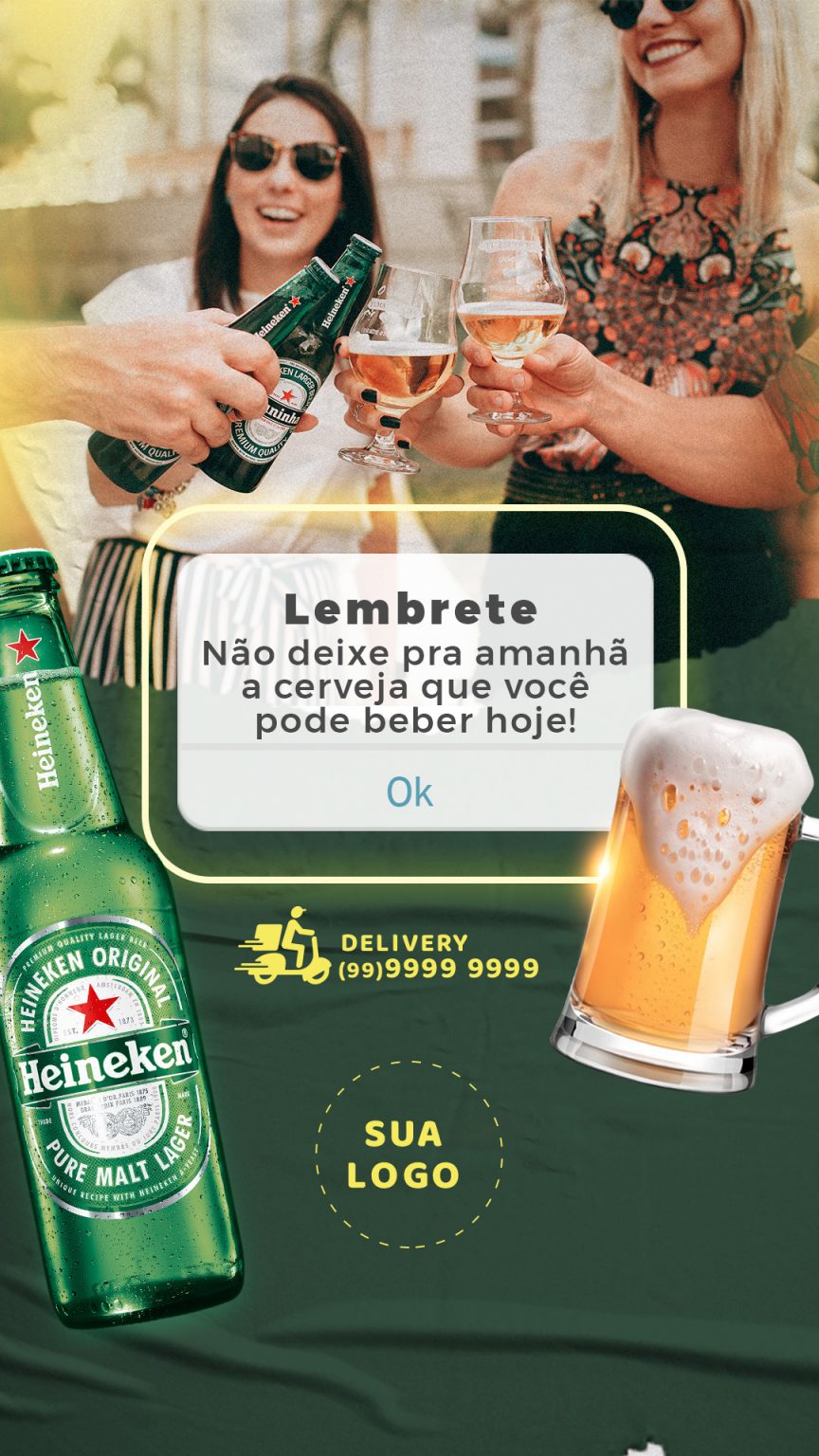 Lembre Heineken Delivery Stories Social Media PSD Editável