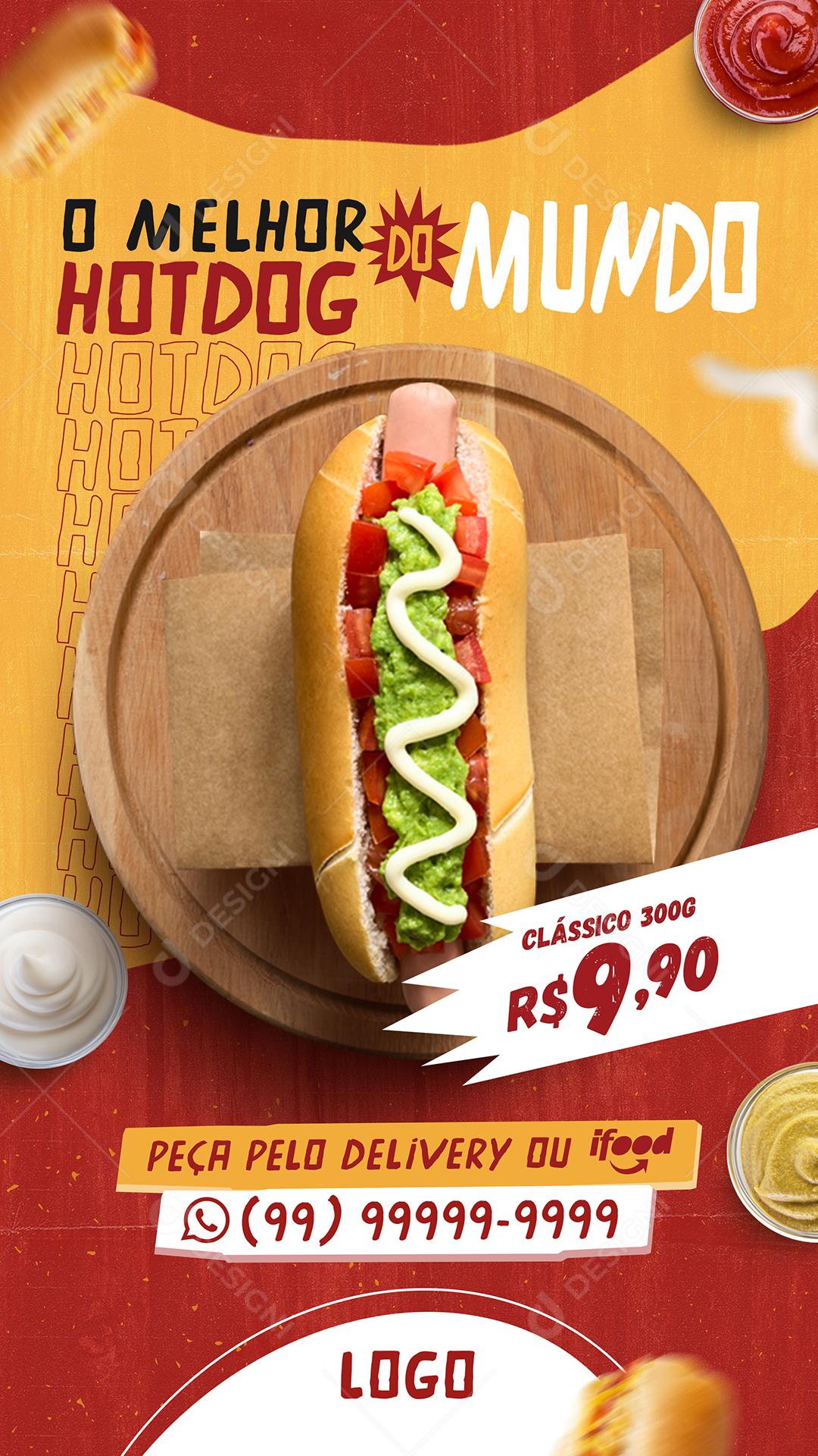 Post Story O Melhor HotDog do Mundo Social Media PSD Editável