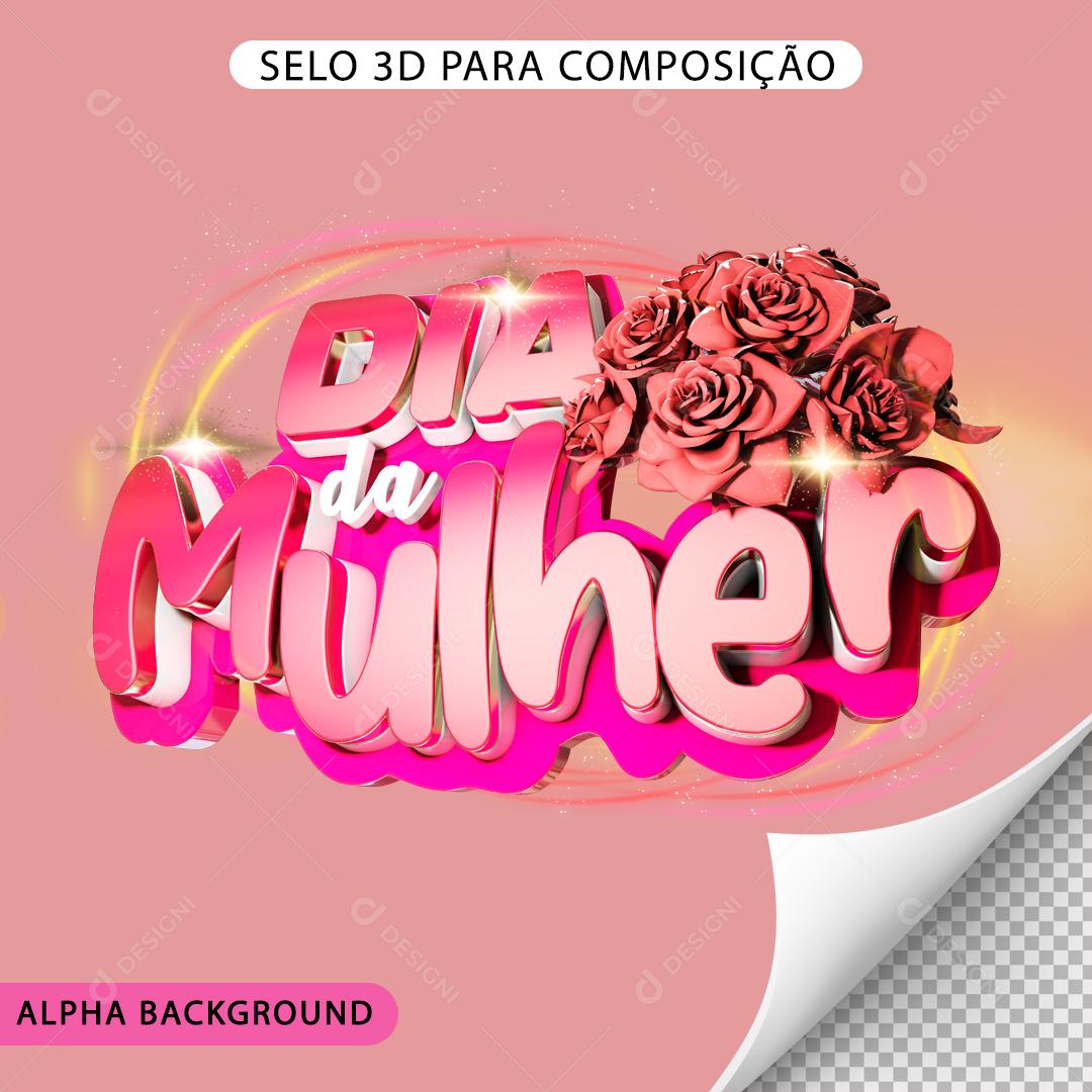 Selo 3D para Composição Dia da Mulher PNG Transparente Sem Fundo