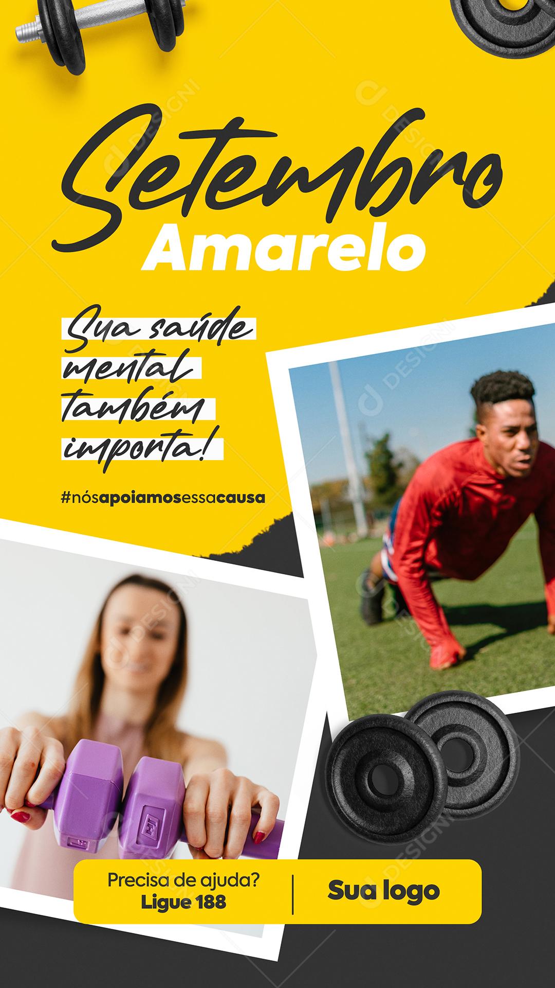 Post Story Data Comemorativa Setembro Amarelo Social Media PSD Editável