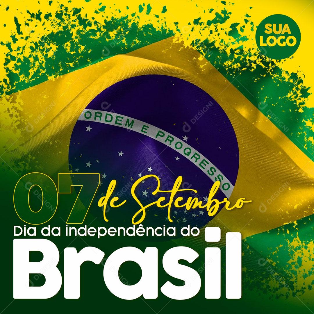 Post Feed Data Comemorativa 7 de Setembro Dia da Independência Social Media PSD Editável