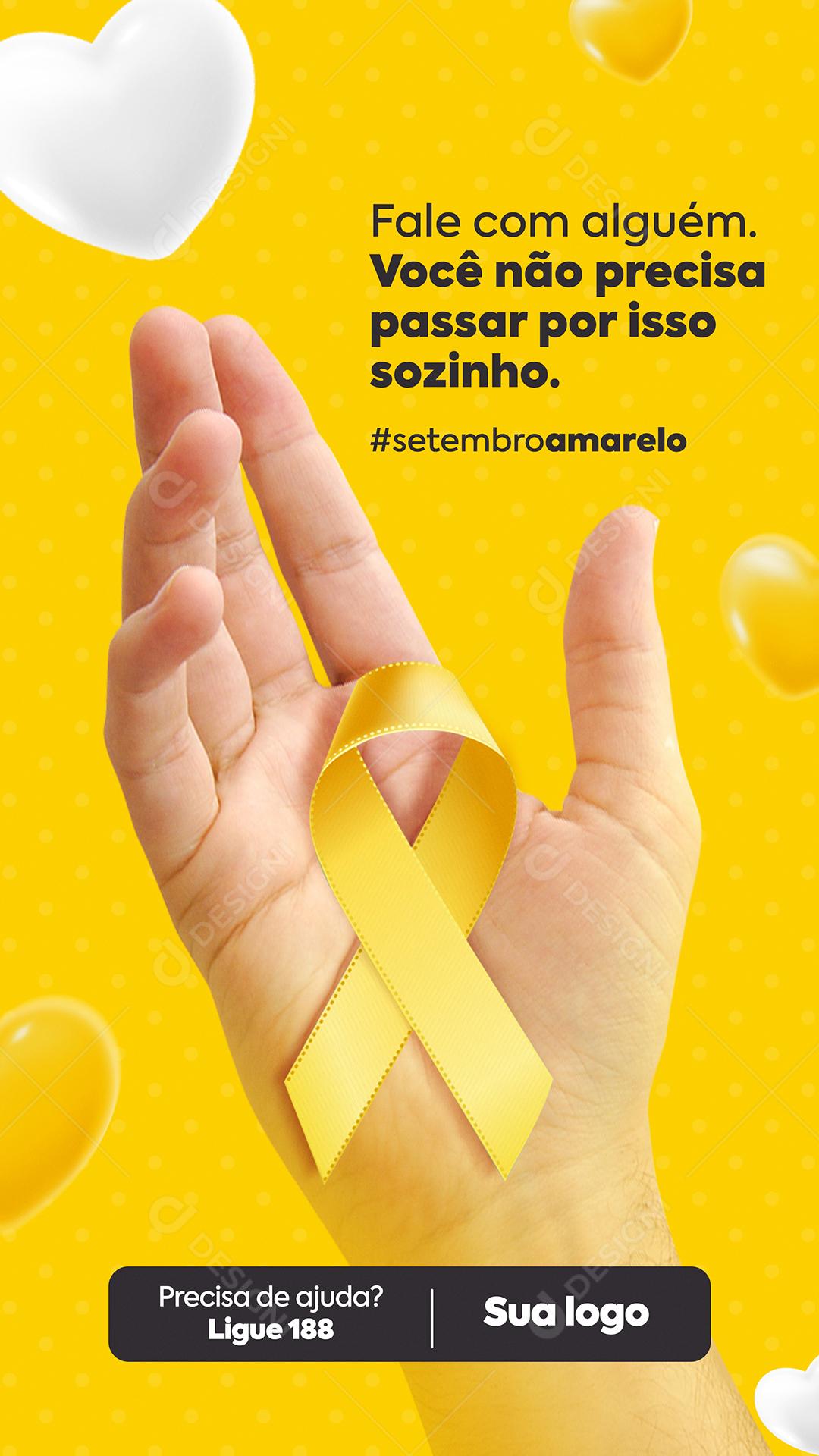 Post Story Data Comemorativa Setembro Amarelo Fale Com Alguem Social Media PSD Editável