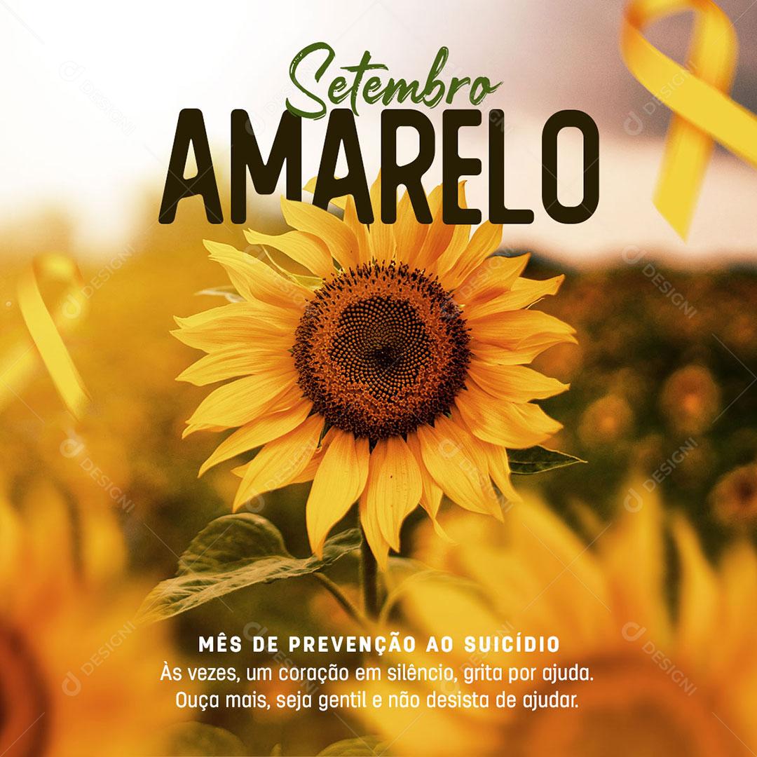 Setembro Amarelo Mês de Prevenção ao Suicídio Social Media PSD Editáveis