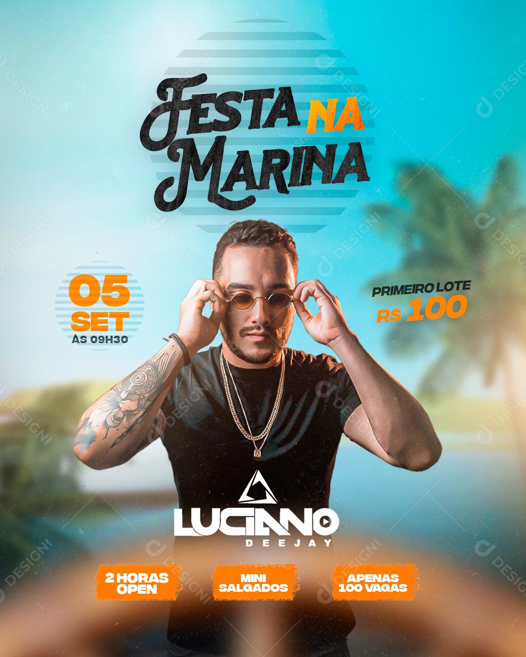 Flyer Festa na Marina Social Media PSD Editável