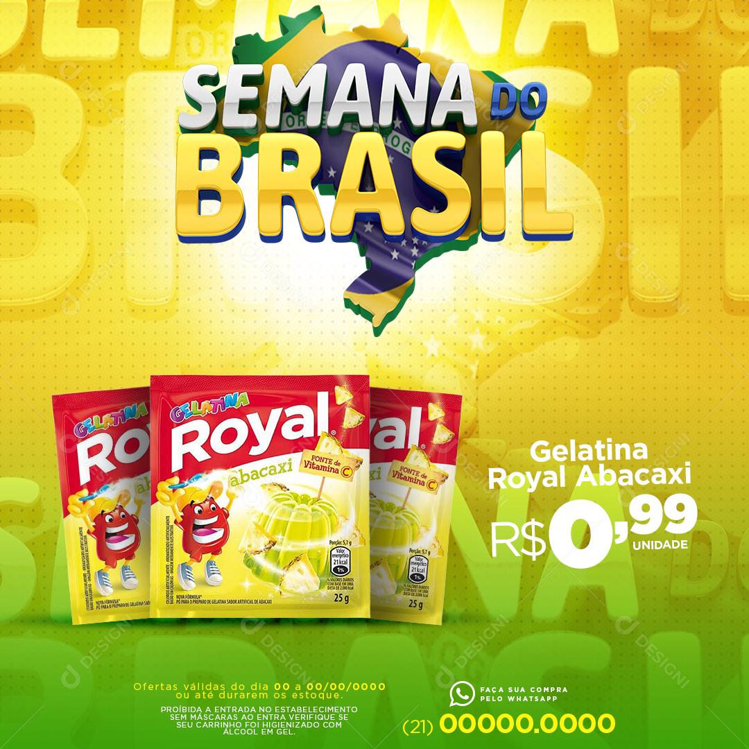 Post Feed Semana do Brasil Produto Social Media PSD Editável
