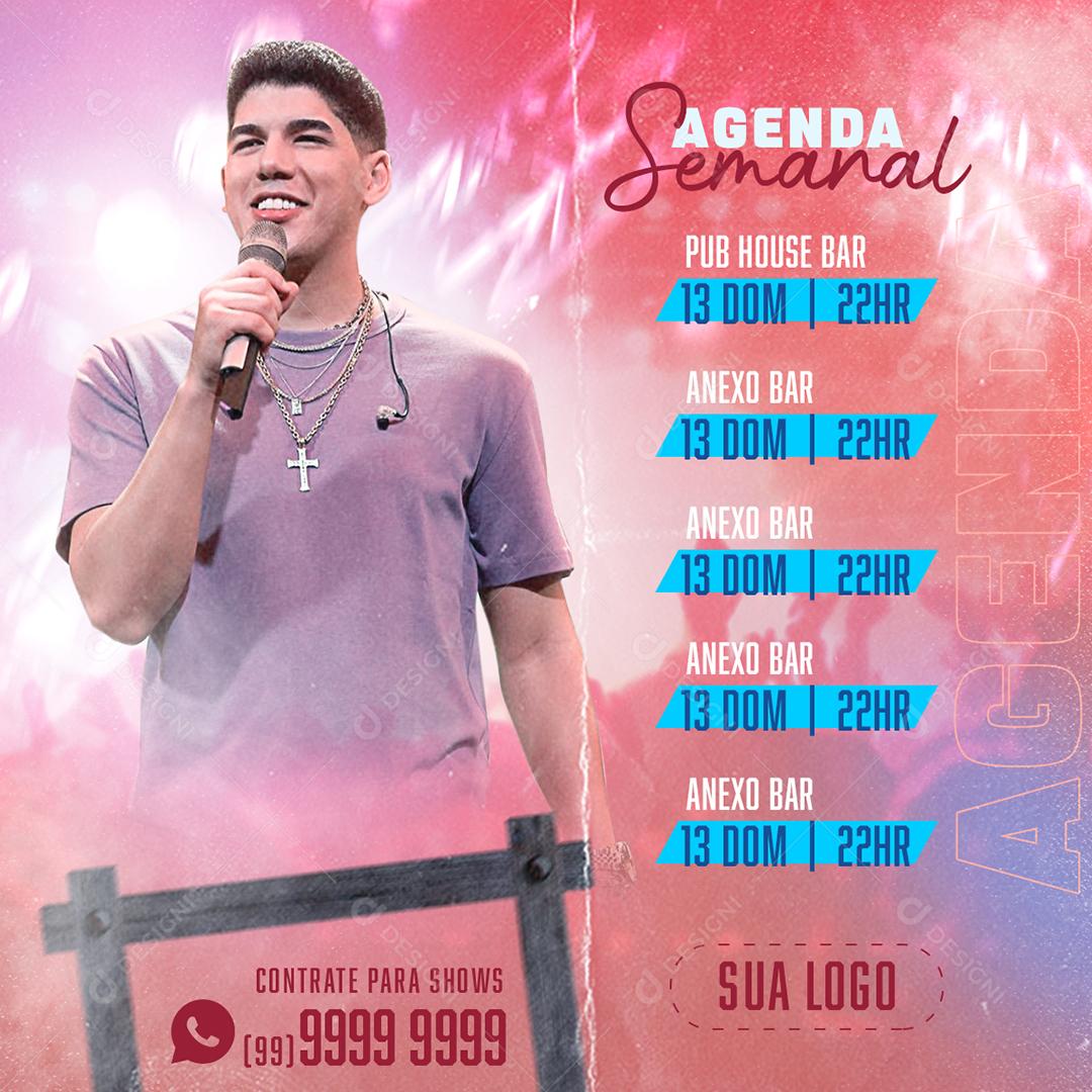 Flyer Agenda de Shows Artista Zé Vaqueiro Social Media PSD Editável