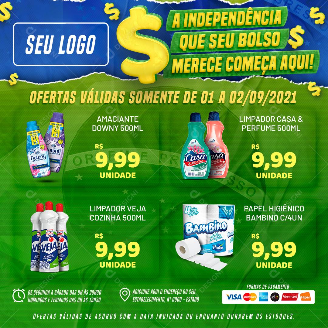 Post Feed Supermarket A Independência Que Seu Bolso Product Social Media Editable PSD
