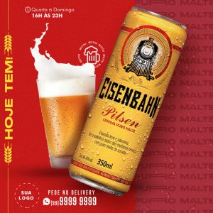 Post Feed Distribuidora Cerveja Eisenbahn Social Media PSD Editável